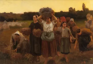 Breton Women at Close of Day by Frank C. Penfold Oil Painting