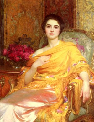Portrait of Elsa by Frank Dicksee Oil Painting