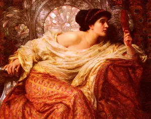 The Mirror Oil Painting by Frank Dicksee - Bestsellers