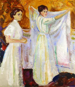 Two Nurses by Frank Dicksee Oil Painting