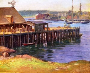 Dock Workers, Gloucester by Frank Duveneck Oil Painting