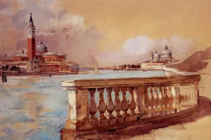 Grand Canal in Venice by Frank Duveneck - Oil Painting Reproduction
