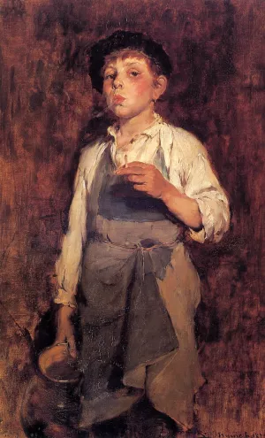 He Lives by His Wits by Frank Duveneck Oil Painting