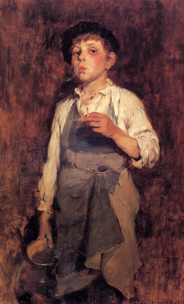 Main Product Photo of He Lives by His Wits Painting by Frank Duveneck