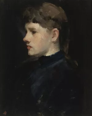 Head of a Girl by Frank Duveneck Oil Painting