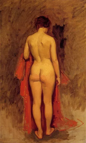 Nude Standing by Frank Duveneck Oil Painting