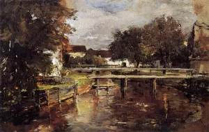 Old Towl Brook, Polling, Bavaria by Frank Duveneck Oil Painting