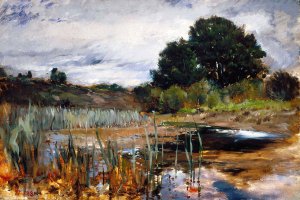 Polling Landscape by Frank Duveneck Oil Painting