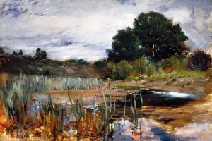 Polling Landscape Oil painting by Frank Duveneck