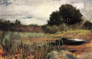 Polling Landscape by Frank Duveneck Oil Painting