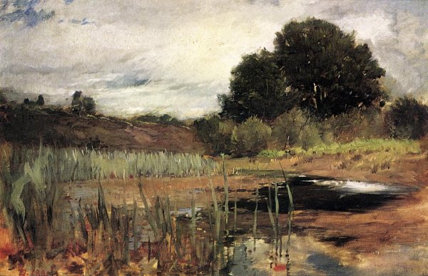 Main Product Photo of Polling Landscape Painting by Frank Duveneck