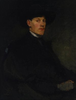 Portrait of a Young Man by Frank Duveneck Oil Painting