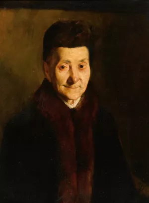 Portrait of an Old Lady by Frank Duveneck Oil Painting