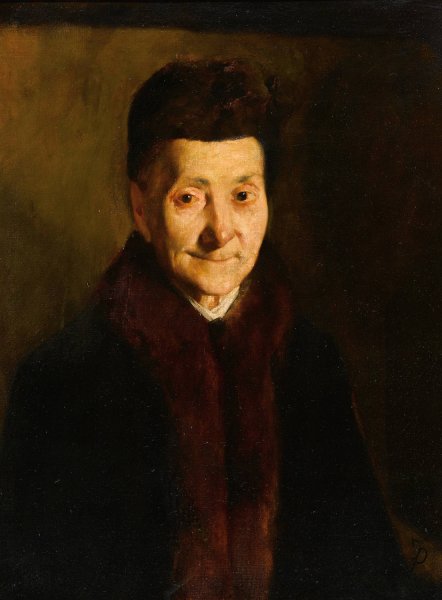 Portrait of an Old Lady  by Frank Duveneck - Hand-Painted Oil Painting Reproduction
