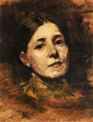 Portrait Sketch of Elizabeth Boott by Frank Duveneck Oil Painting
