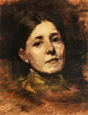 Portrait Sketch of Elizabeth Boott by Frank Duveneck Oil Painting