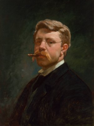 Self-Portrait by Frank Duveneck Oil Painting