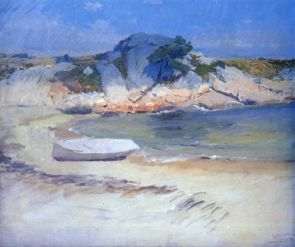 Sheltered Cove by Frank Duveneck - Hand-Painted Oil Painting Reproduction