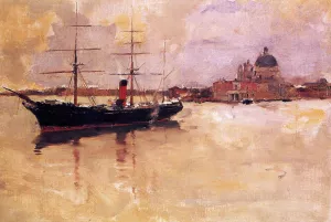 Ship in Grand Canal by Frank Duveneck Oil Painting