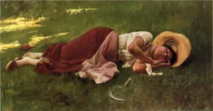 Siesta by Frank Duveneck - Oil Painting Reproduction