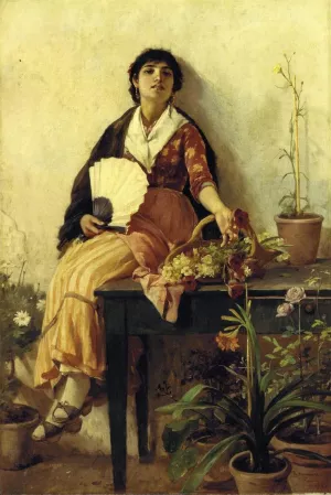 The Florentine Girl by Frank Duveneck - Oil Painting Reproduction