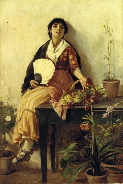 Main Product Photo of The Florentine Girl Painting by Frank Duveneck