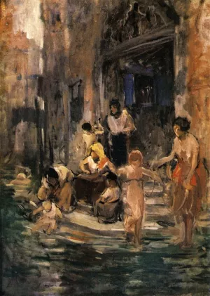 Venetian Bathers by Frank Duveneck - Oil Painting Reproduction