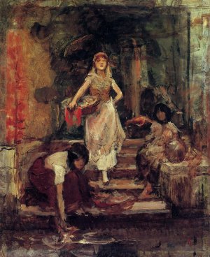 Washerwomen, Venice Study Oil painting by Frank Duveneck