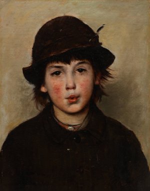 Whistling Boy by Frank Duveneck Oil Painting