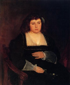 Woman with Forget-Me-Nots Oil painting by Frank Duveneck