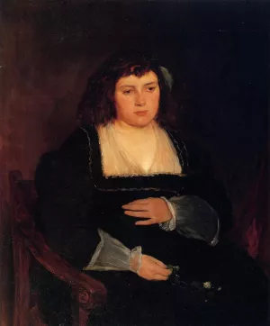 Woman with Forget-Me-Nots Oil painting by Frank Duveneck