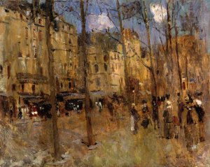 Boulevard St. Germain by Frank Edwin Scott Oil Painting