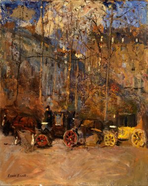 Cabs by Frank Edwin Scott Oil Painting