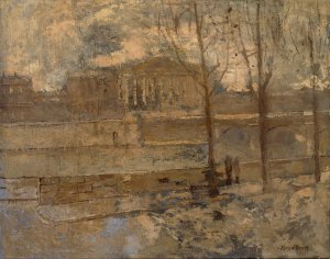Chambre Des Deputes In A Mist by Frank Edwin Scott Oil Painting