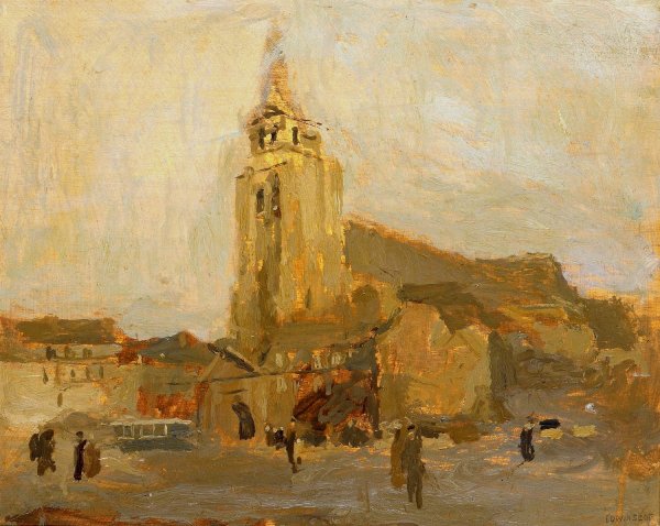 Eglise Saint Merry by Frank Edwin Scott - Hand-Painted Oil Painting Reproduction