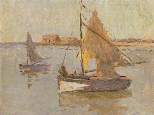 Honfleur Fishing Boats no. 1 by Frank Edwin Scott - Hand-Painted Oil Painting Reproduction