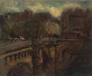 L'Heure Bleu a Paris by Frank Edwin Scott Oil Painting