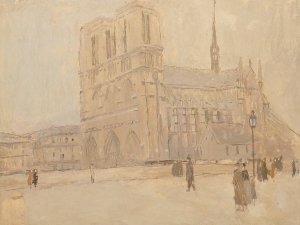 Notre Dame in Winter by Frank Edwin Scott Oil Painting