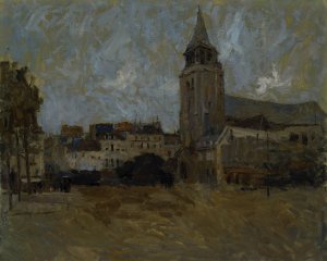 Place St. Germain des Pres by Frank Edwin Scott Oil Painting