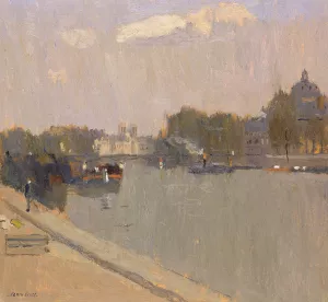 The Seine at Paris by Frank Edwin Scott Oil Painting