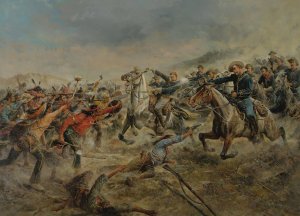 Charge Of The Seventh Cavalry by Frank Feller Oil Painting
