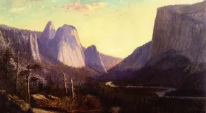El Capitan and Cathedral Rocks painting by Frank Henry Shapleigh