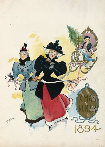 Puck xmas number 1894  by Frank Marion Hutchins - Hand-Painted Oil Painting Reproduction