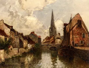 Along the Canal painting by Frank Myers Boggs