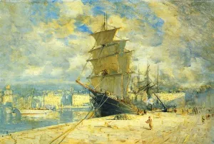 In Port by Frank Myers Boggs - Oil Painting Reproduction