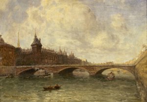 Le pont au change et le quai de l'horloge by Frank Myers Boggs Oil Painting