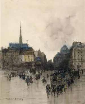 Le pont Saint-Michel by Frank Myers Boggs Oil Painting