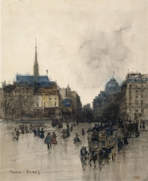 Le pont Saint-Michel by Frank Myers Boggs - Hand-Painted Oil Painting Reproduction
