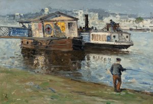 L'embarcadere sur la Seine by Frank Myers Boggs Oil Painting