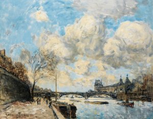 Paris The Seine River And The Louvre by Frank Myers Boggs Oil Painting
